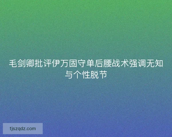毛剑卿批评伊万固守单后腰战术强调无知与个性脱节