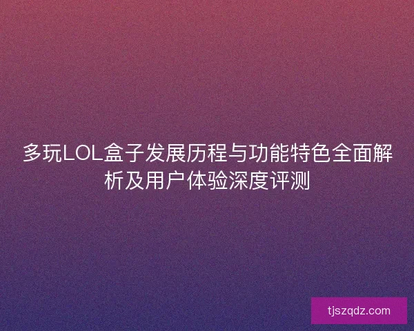 多玩LOL盒子发展历程与功能特色全面解析及用户体验深度评测
