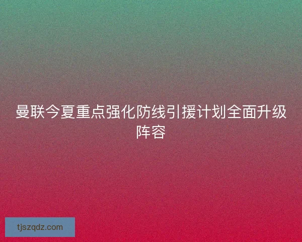 曼联今夏重点强化防线引援计划全面升级阵容