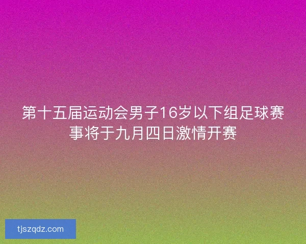第十五届运动会男子16岁以下组足球赛事将于九月四日激情开赛