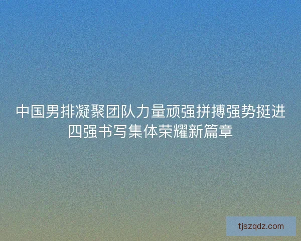 中国男排凝聚团队力量顽强拼搏强势挺进四强书写集体荣耀新篇章