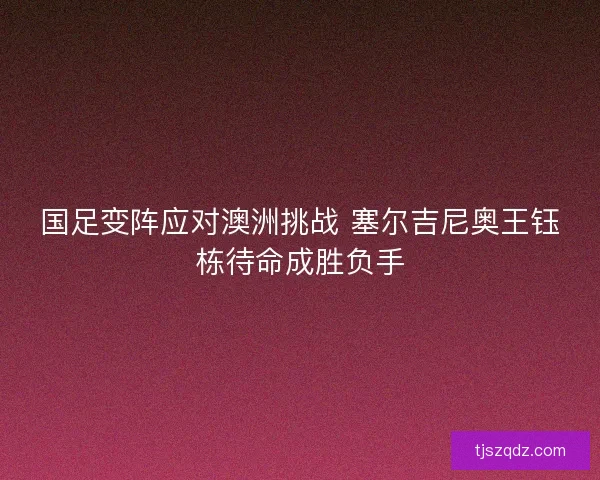 国足变阵应对澳洲挑战 塞尔吉尼奥王钰栋待命成胜负手